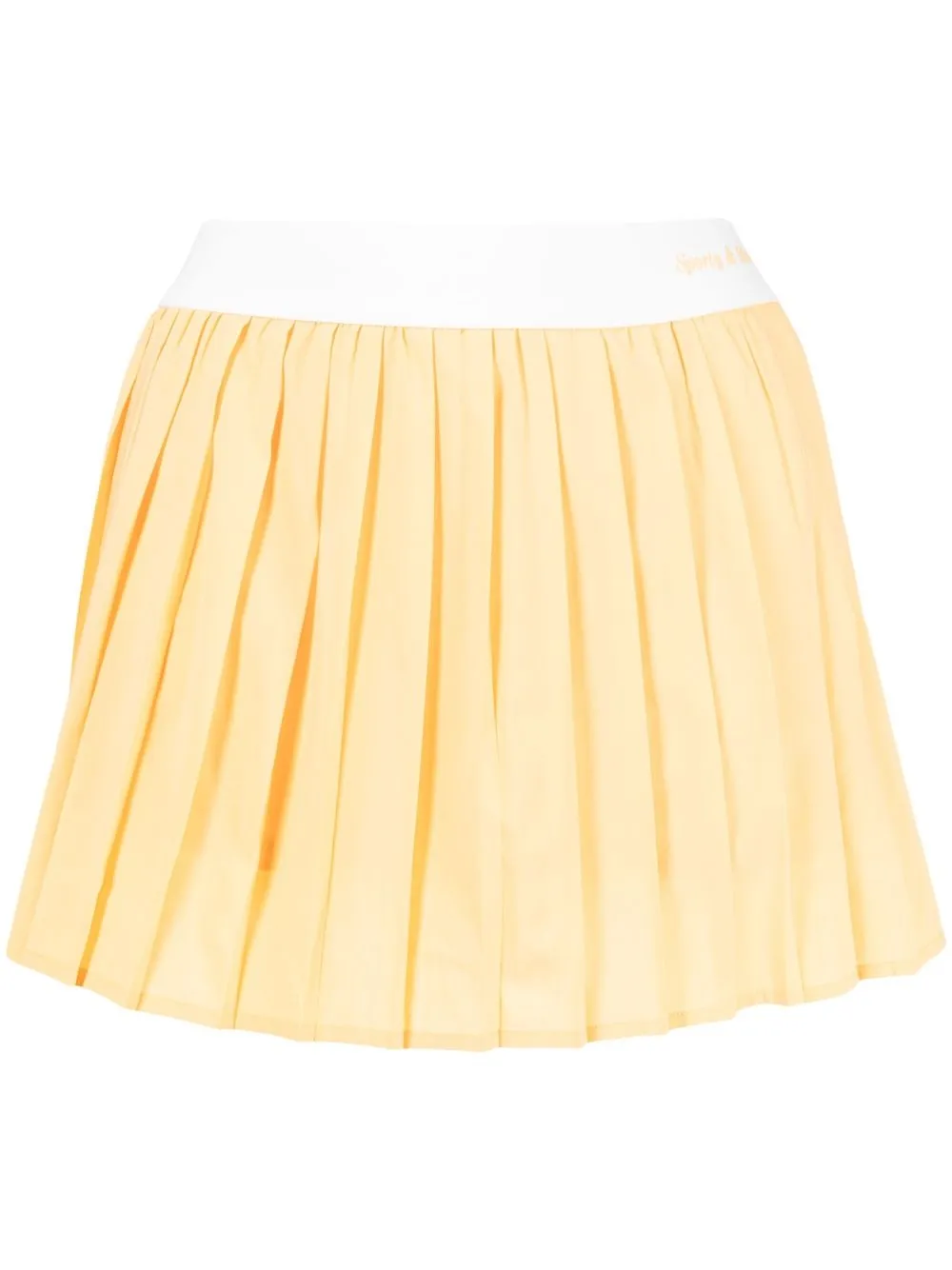 SPORTY AND RICH PLEATED LOGO-WAIST MINI SKIRT