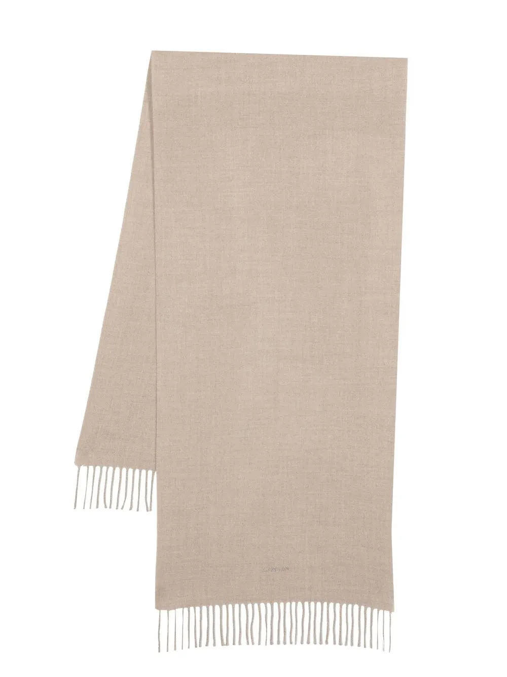 

Lanvin embroidered-logo fringed-edge scarf - Neutrals