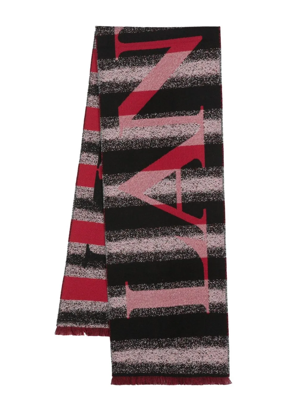 

Lanvin logo-lettering wool scarf - Black