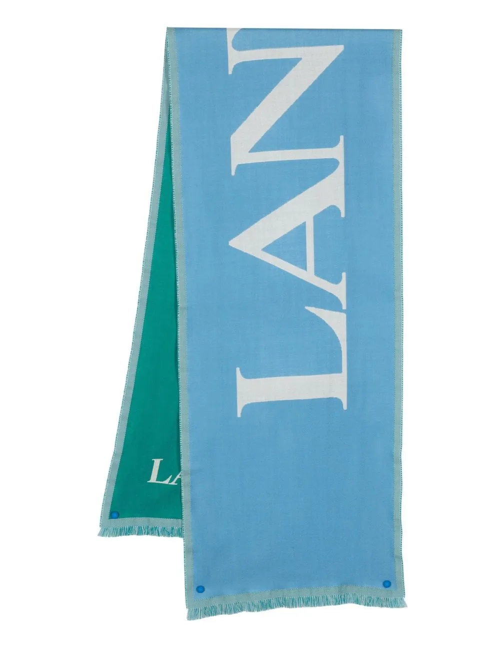 

Lanvin logo-lettering wool scarf - Blue