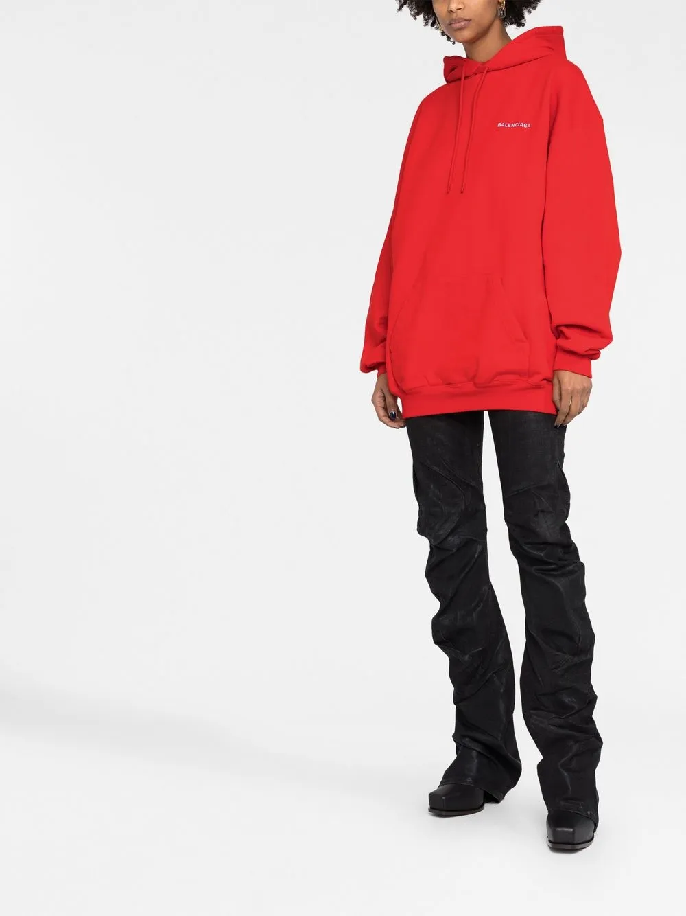 Affordable Balenciaga logo-embroidered oversize hoodie Women