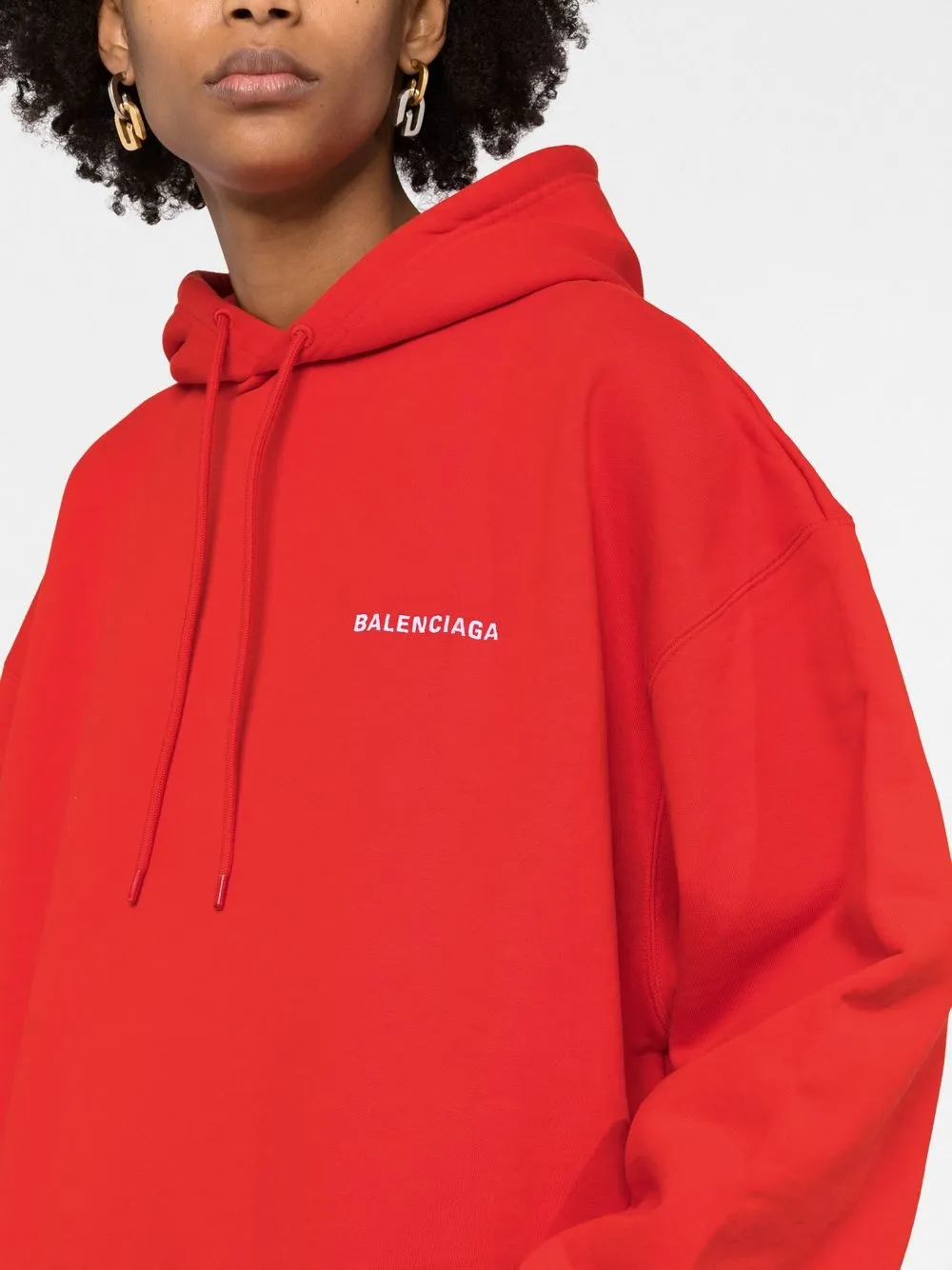 Affordable Balenciaga logo-embroidered oversize hoodie Women