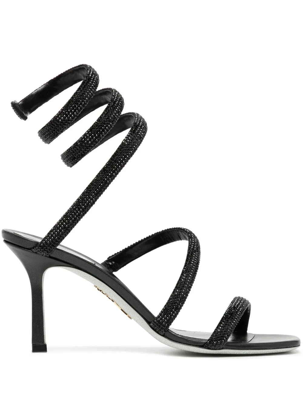 

René Caovilla Jewel 82mm wraparound-ankle sandals - Black