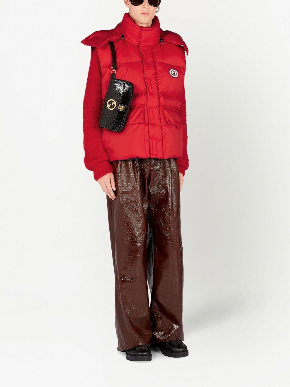 Gucci Bodywarmer met capuchon - Rood