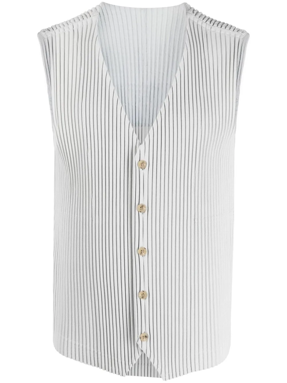 

Homme Plissé Issey Miyake pleated V-neck waistcoat - Grey
