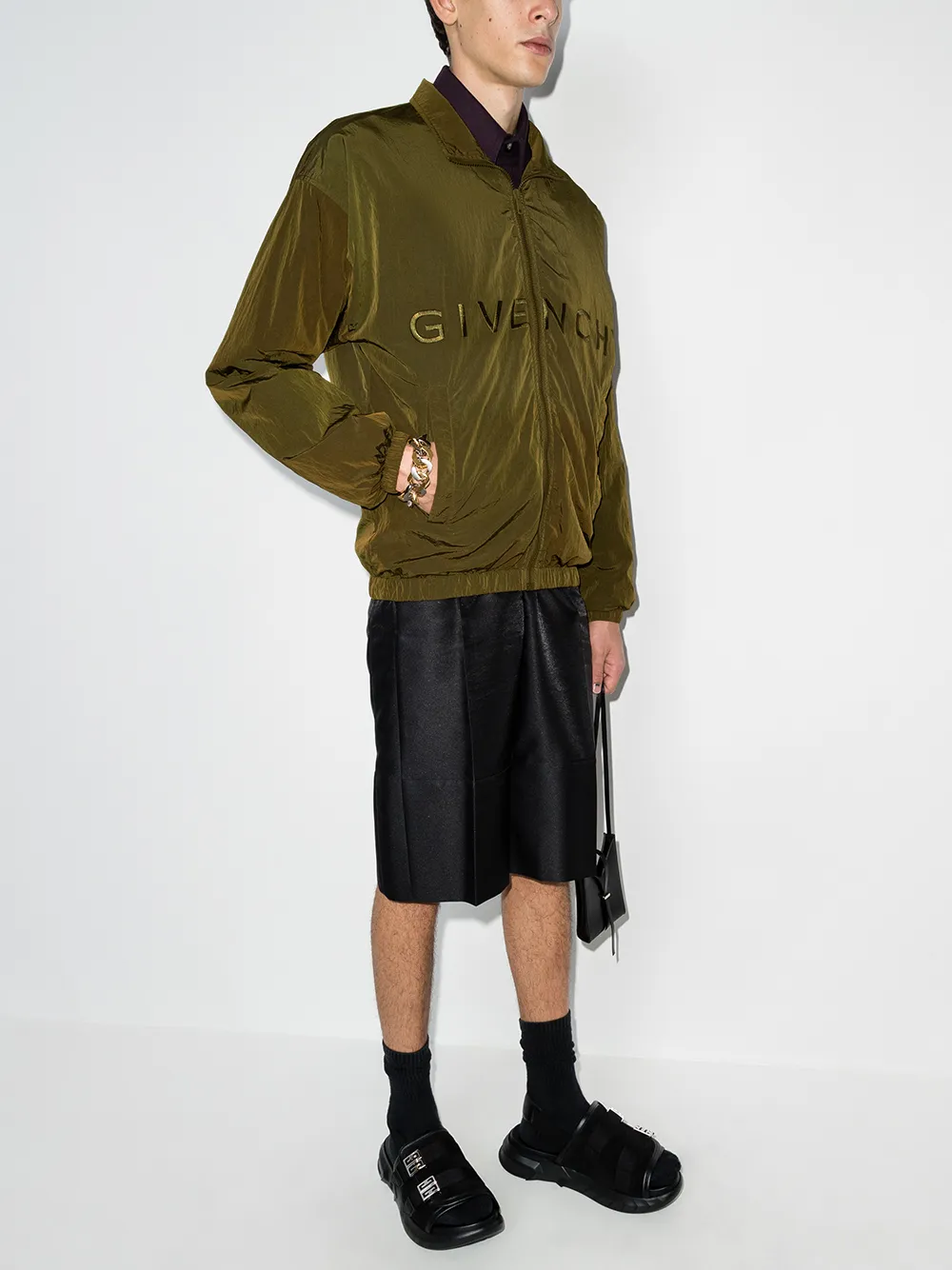 Givenchy Windjack met borduurwerk Groen