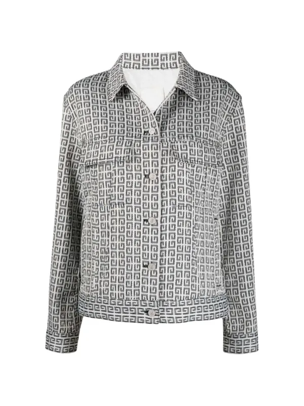 Givenchy 4G Jacquard Denim Jacket in White