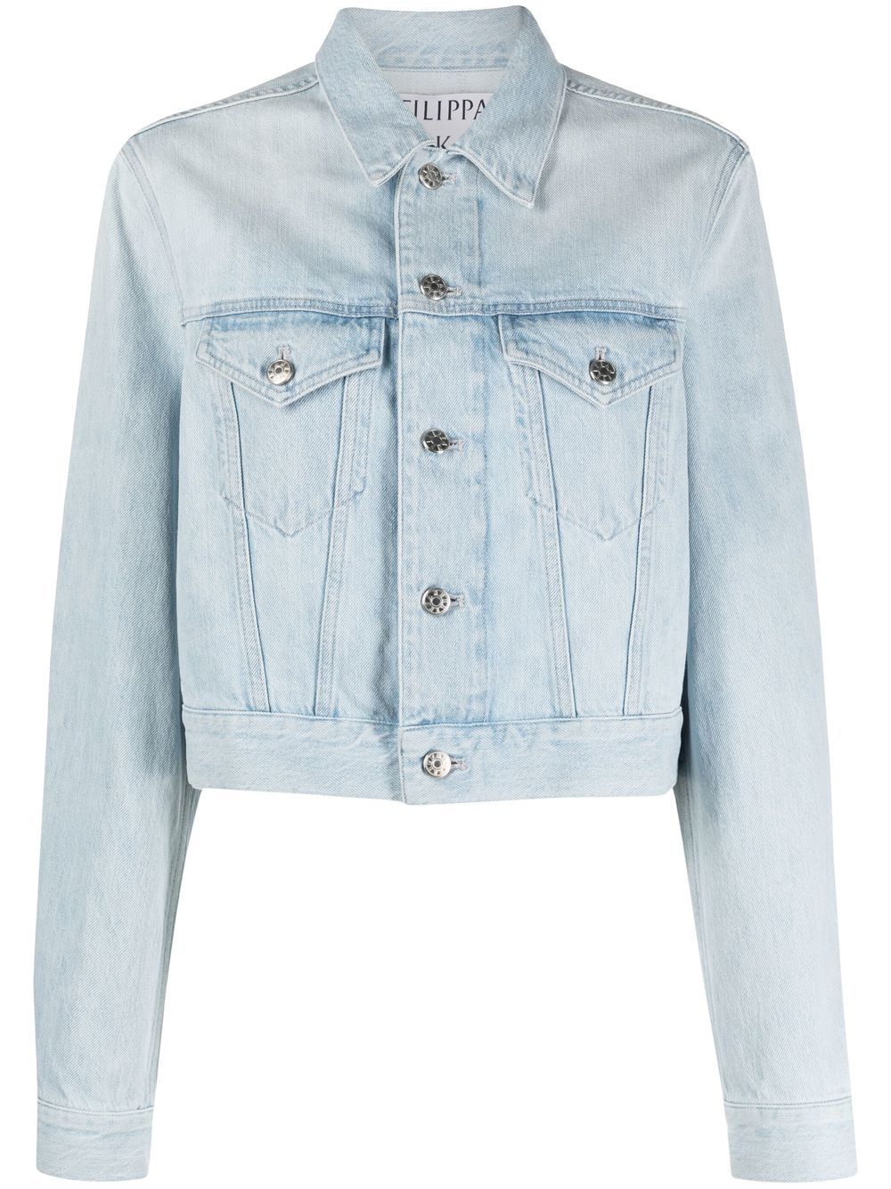 Filippa K Cropped Organic Cotton Denim Jacket In Blue