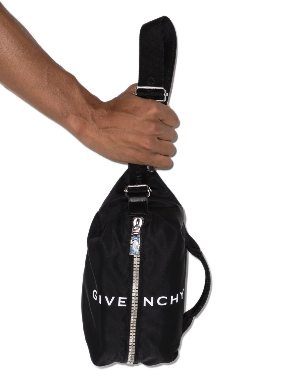 Shop Givenchy Logo-print Zipped Bag In Black