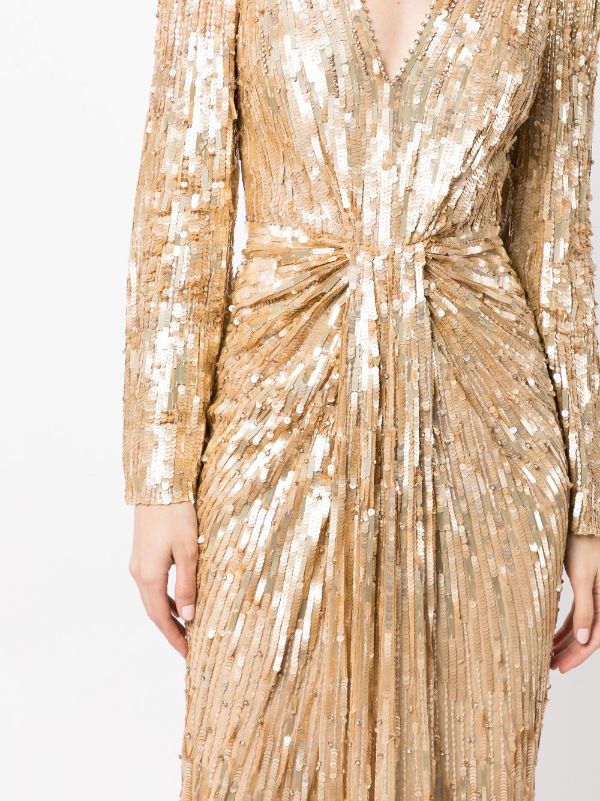 Jenny Packham Margot Sequin Gown Farfetch