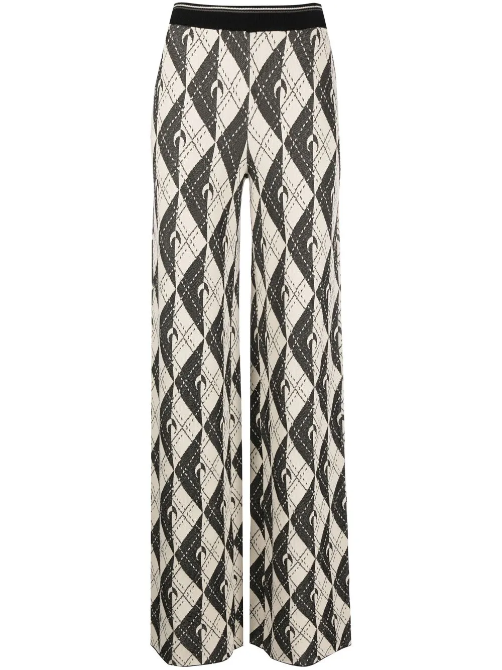 

Marine Serre Royal Moon Carreaux knit trousers - Black