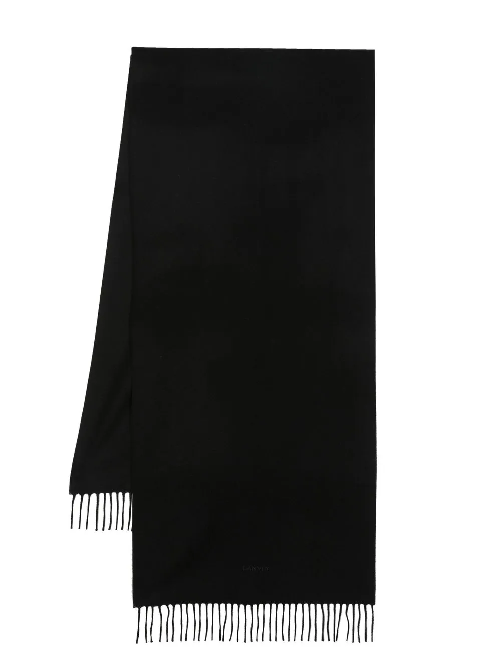 

Lanvin embroidered-logo fringed-edge scarf - Black