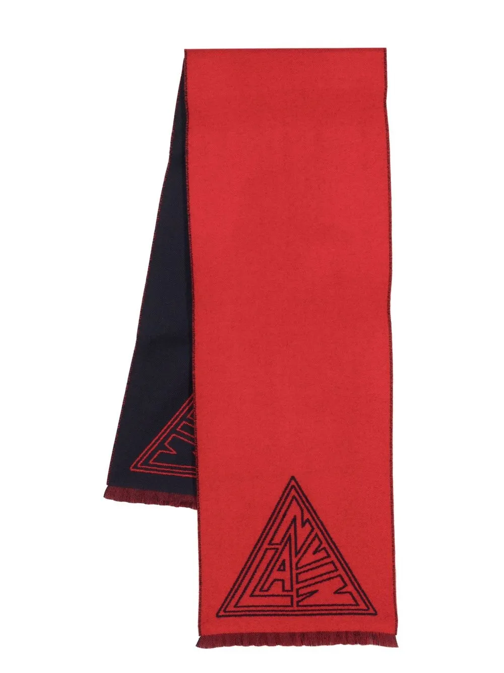 

Lanvin logo virgin wool scarf - Red