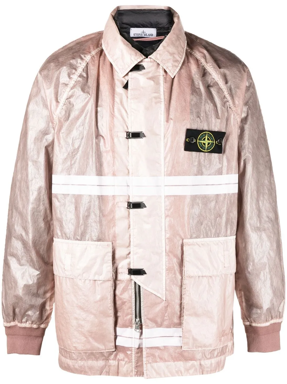 

Stone Island logo-patch double-layer jacket - Pink