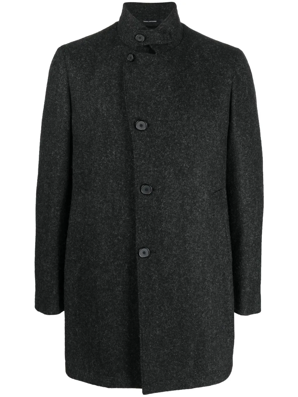 

Tagliatore Gordon stand-up collar coat - Black