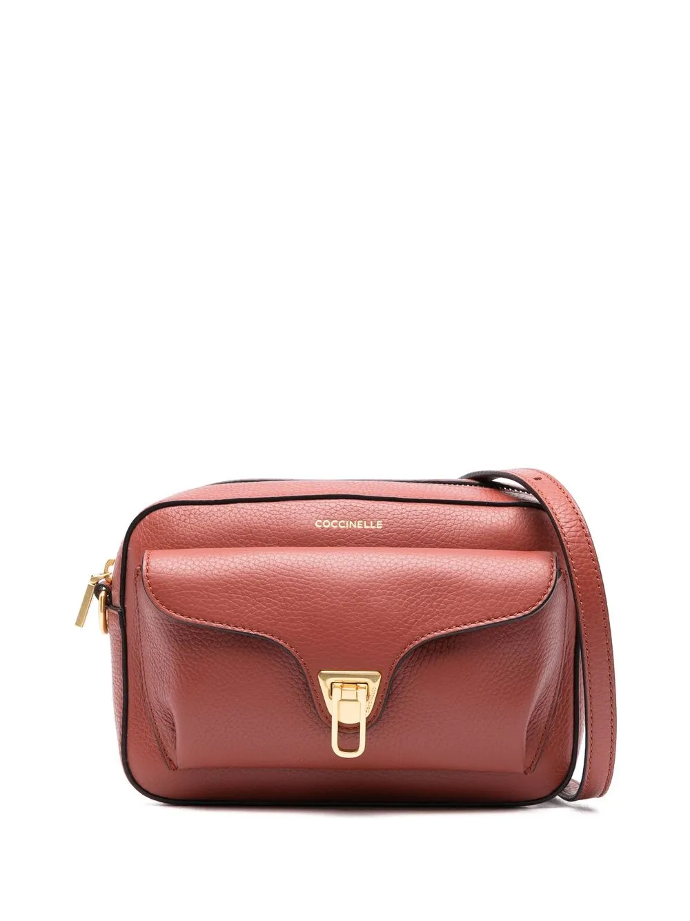 

Coccinelle foldover leather satchel bag - Red