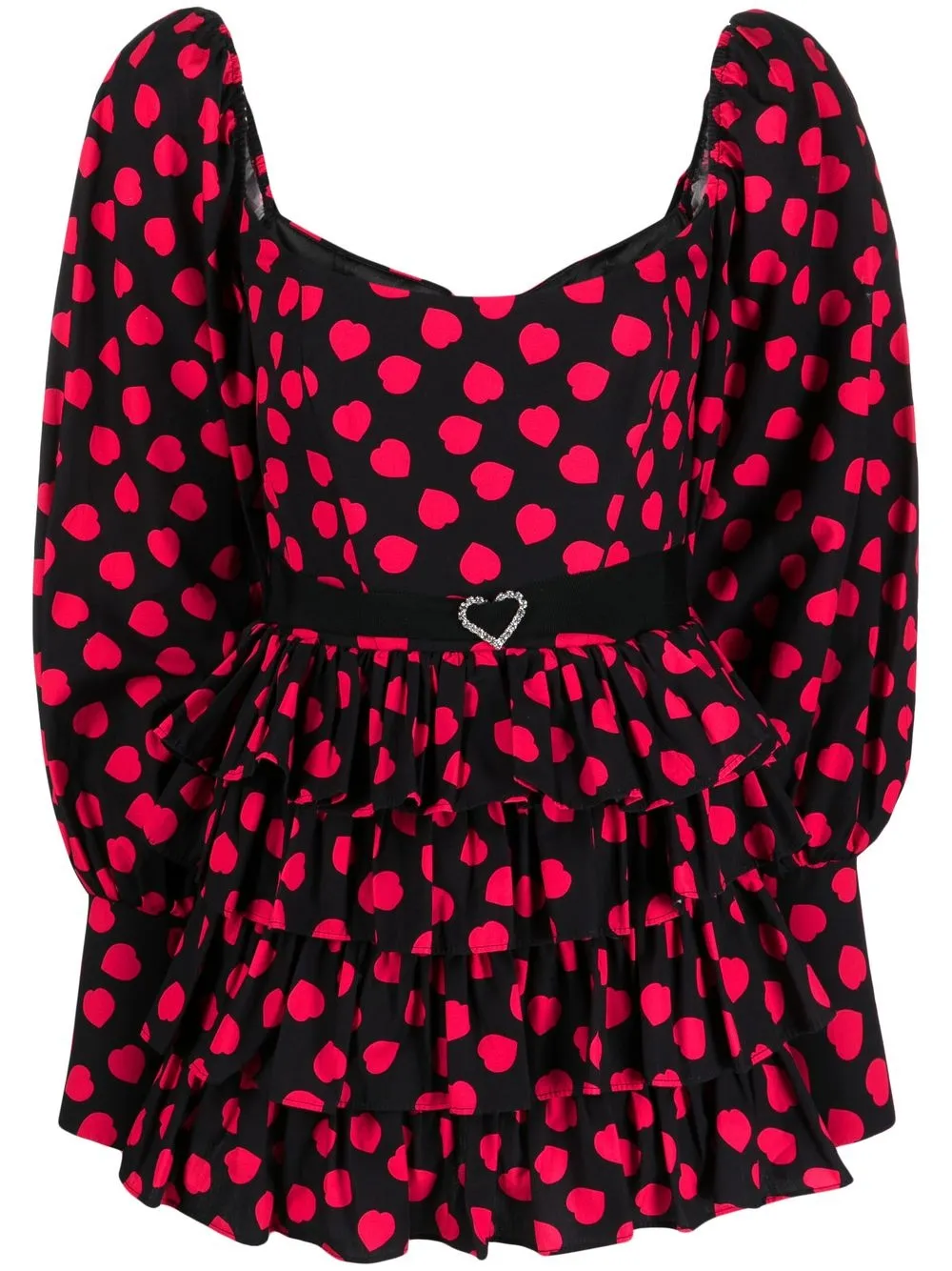 

NEW ARRIVALS heart-print cotton mini dress - Black