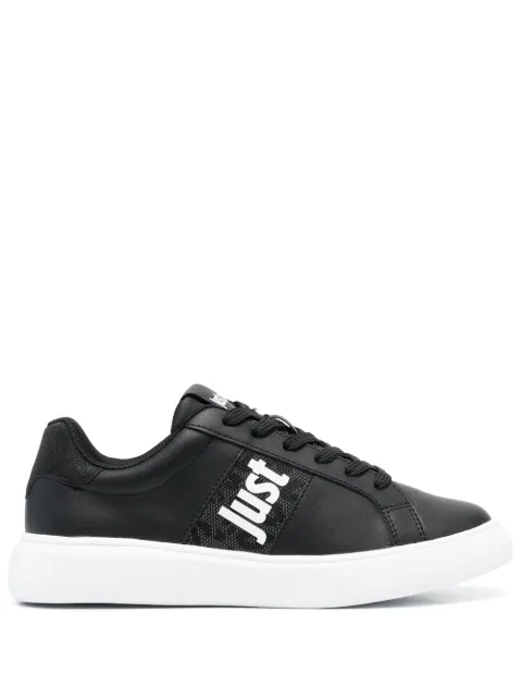 Just Cavalli logo print leather low-top sneakers