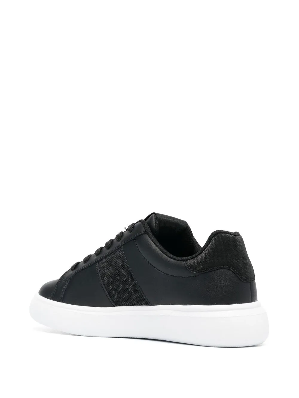 JUST CAVALLI LOGO PRINT LEATHER LOW-TOP SNEAKERS 