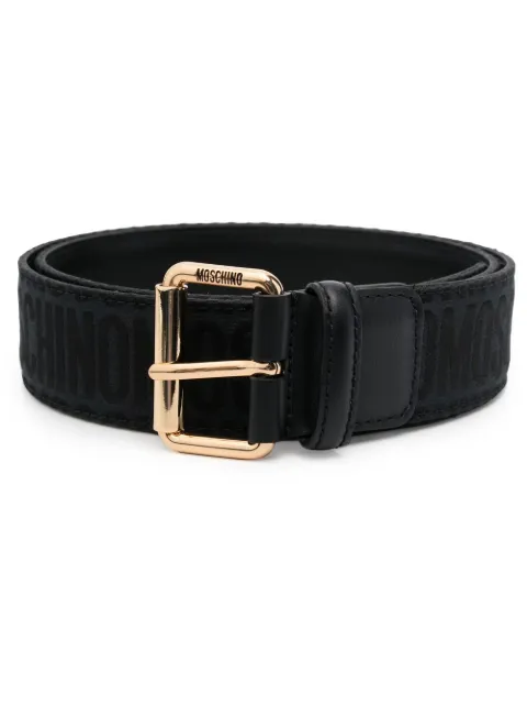 Moschino monogram leather belt 