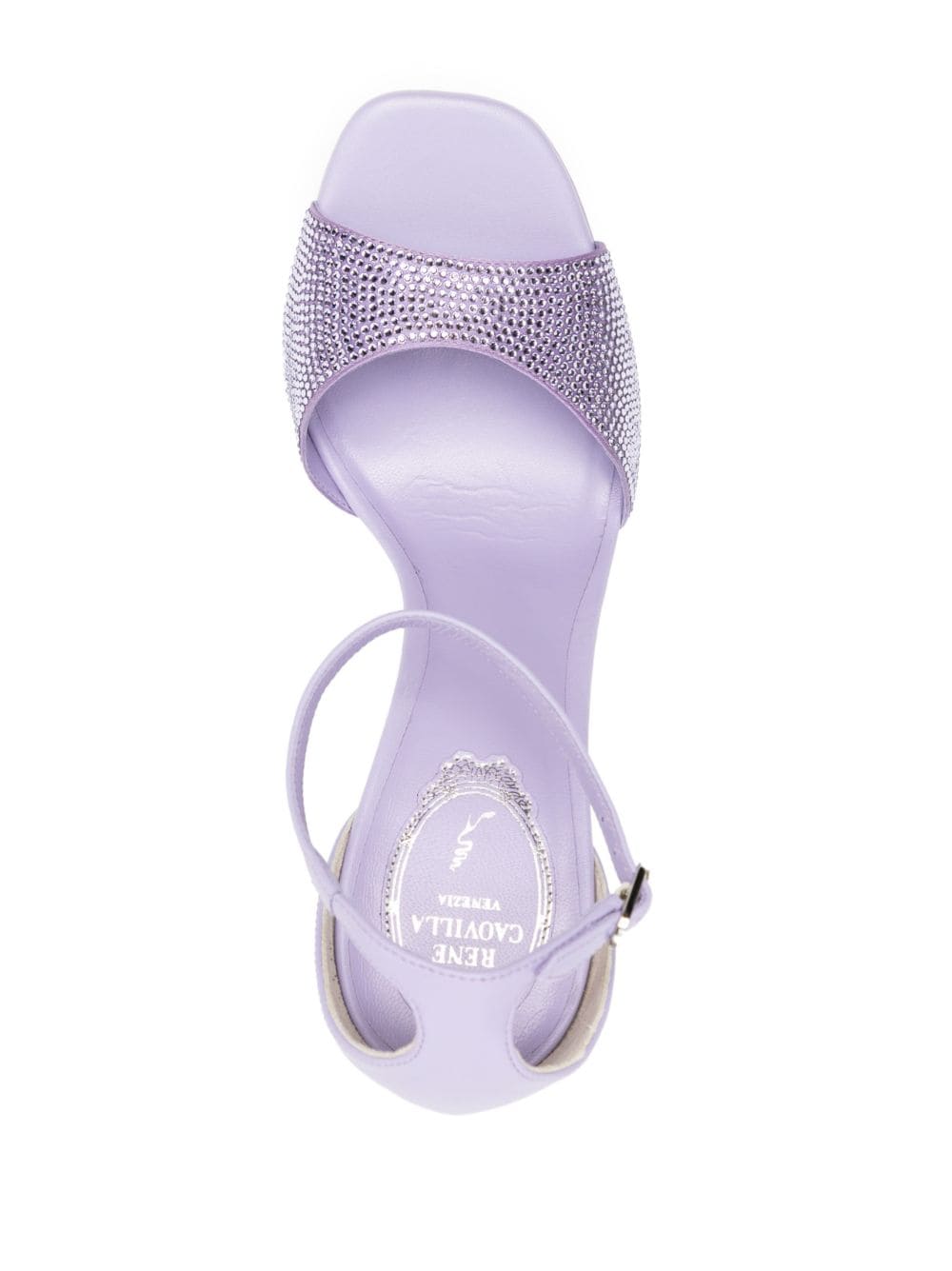 Shop René Caovilla 90mm Crystal-embellished Platform Sandals In Violett