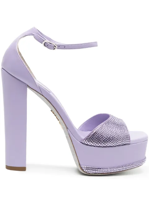 René Caovilla 90mm crystal-embellished platform sandals