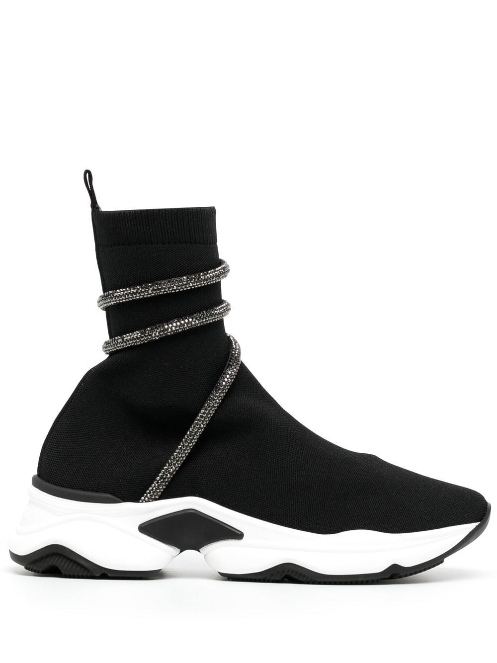 Shop René Caovilla Wraparound-strap Sock Sneakers In Black