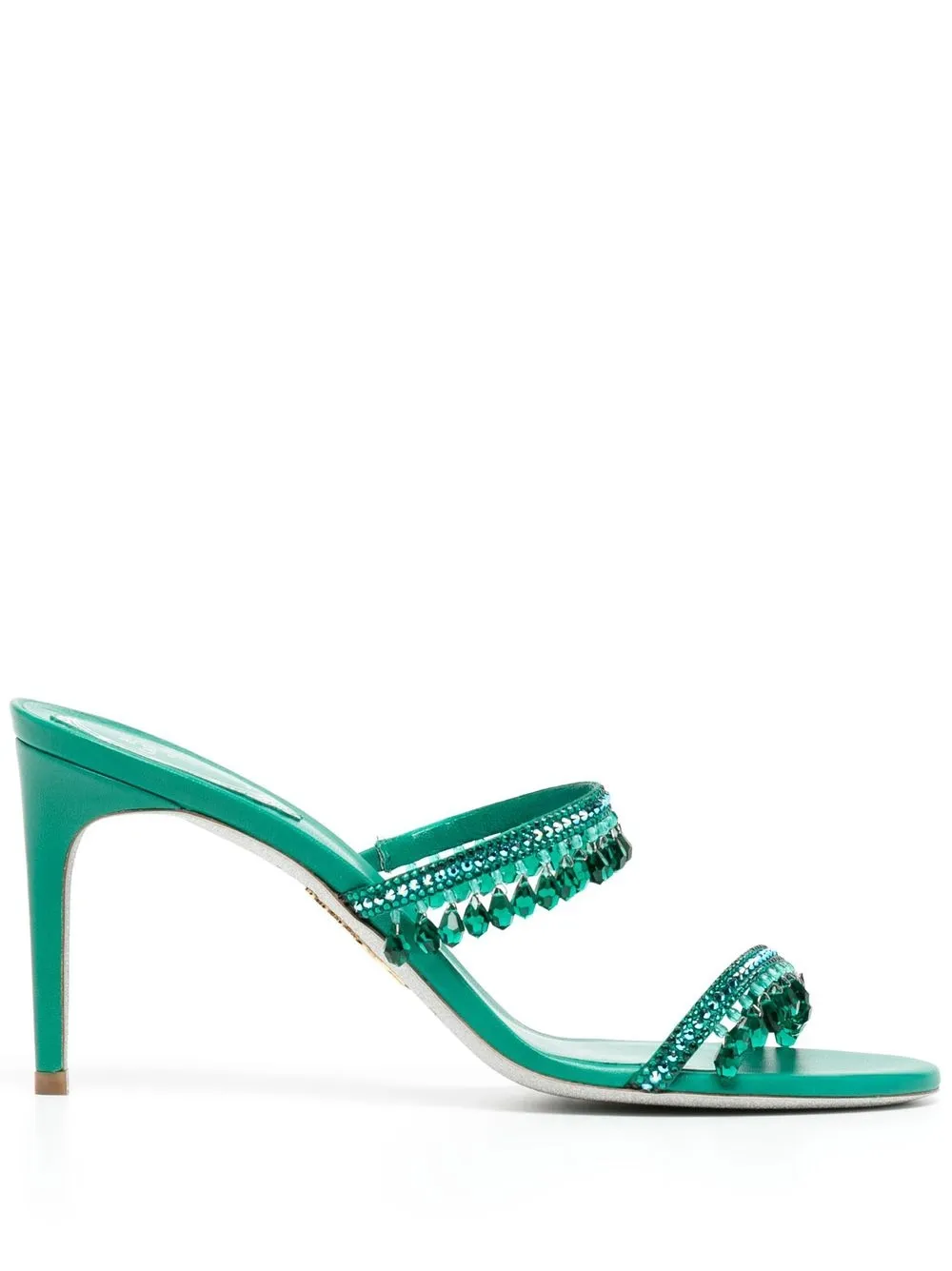 René Caovilla Crystal-strap 85mm Sandals In Green