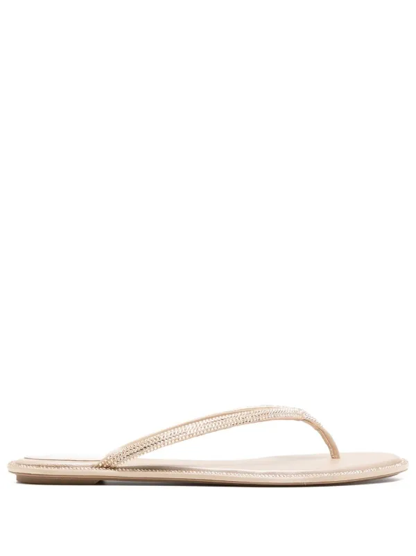 Rene Caovilla Crystal thong strap Sandals Gold FARFETCH LB