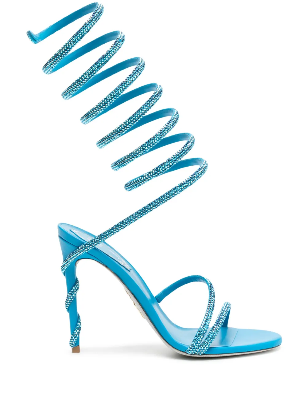 Shop René Caovilla Margot 105mm Crystal-embellished Sandals In Blue