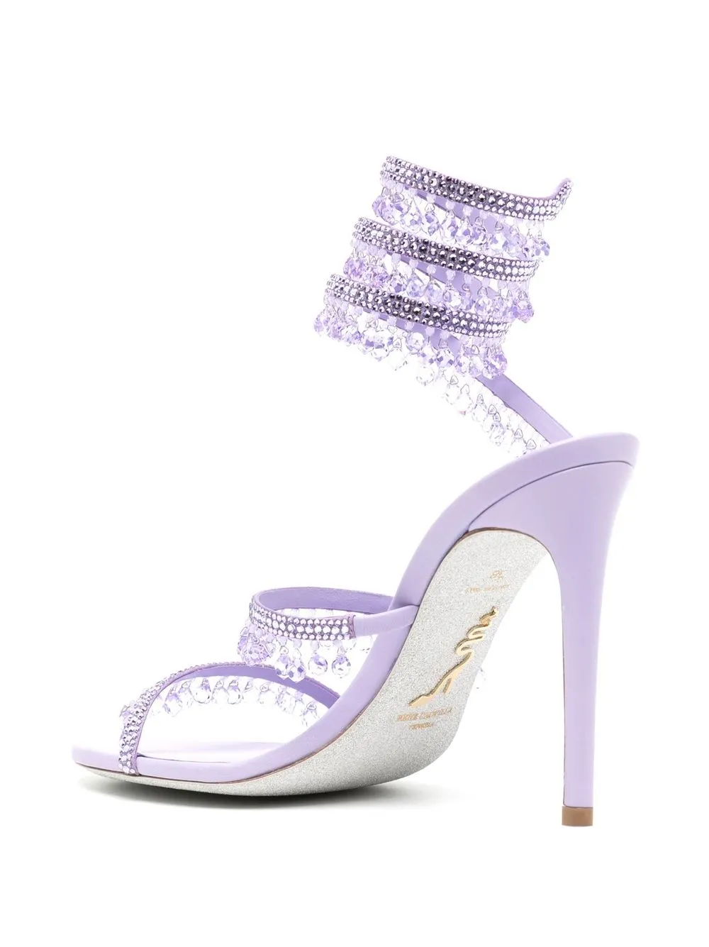 René Caovilla Crystal Bead Embellished Strappy Sandals Farfetch