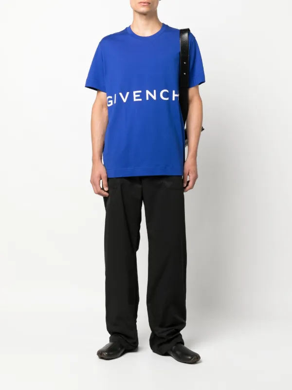 Givenchy logo-print Crew Neck T-shirt | Blue | FARFETCH Givenchy logo-print Crew Neck T-shirt | Blue | FARFETCH