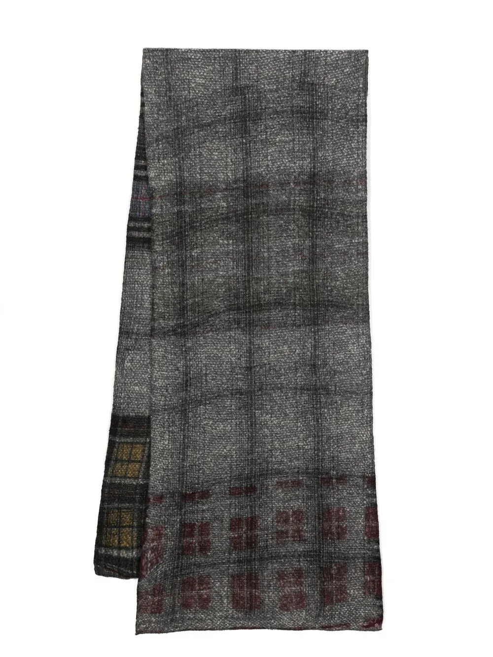 

Faliero Sarti checked fine-knit scarf - Grey