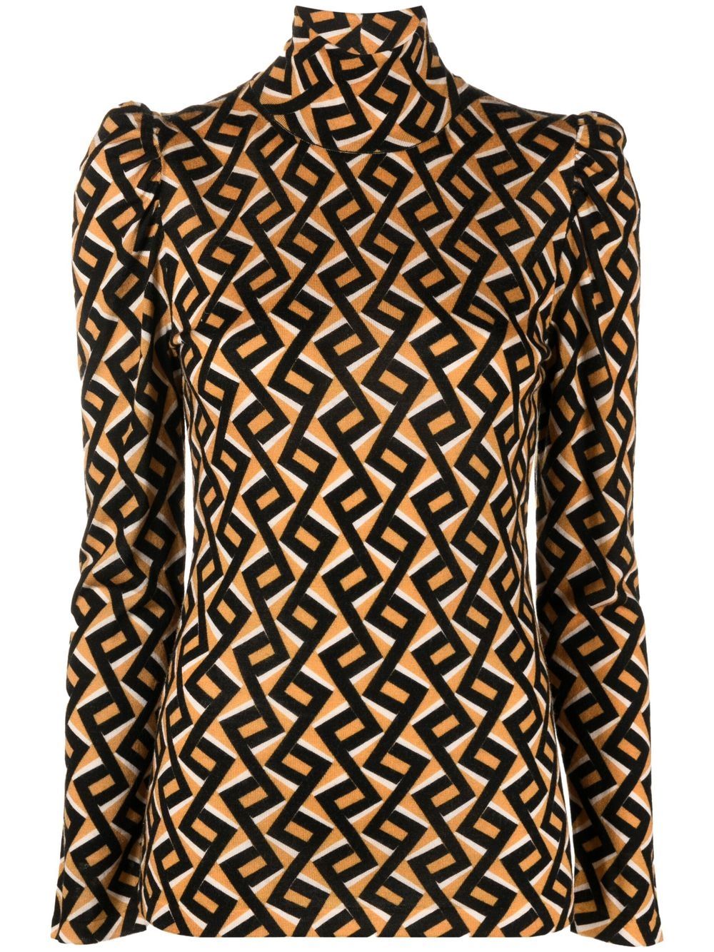 dvf diane von furstenberg pull en laine à motif zigzag - orange