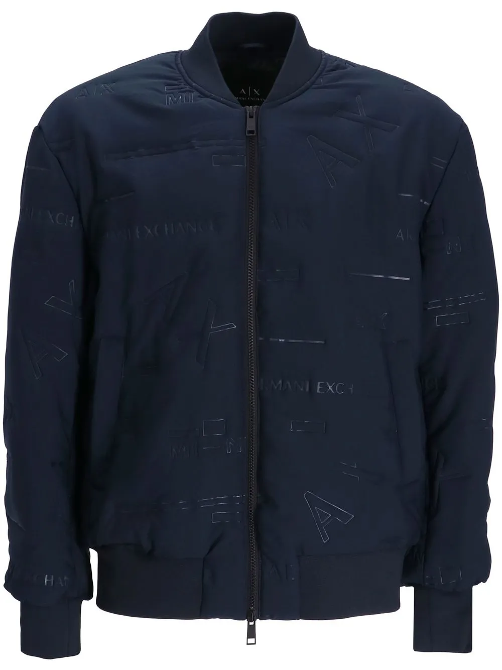 

Armani Exchange all over embossed-logo bomber jacket - Blue
