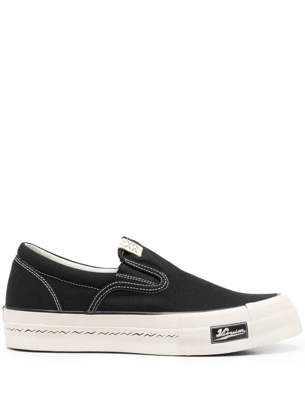 

visvim logo-patch slip-on sneakers - Black