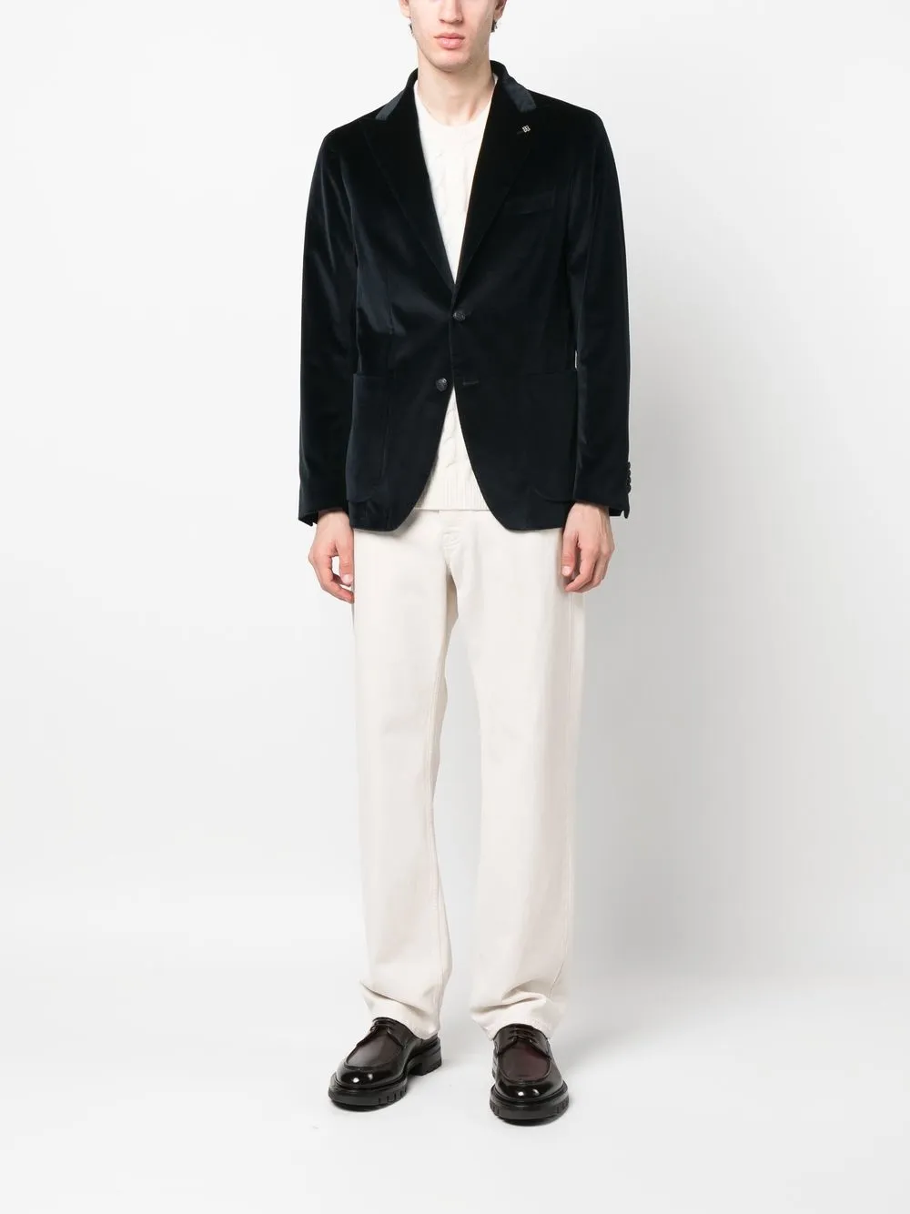 Tagliatore Fluwelen blazer - Blauw