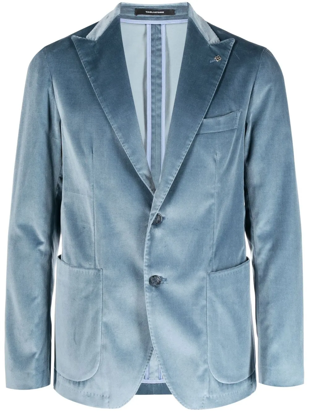 

Tagliatore Derrick velvet single-breasted blazer - Blue