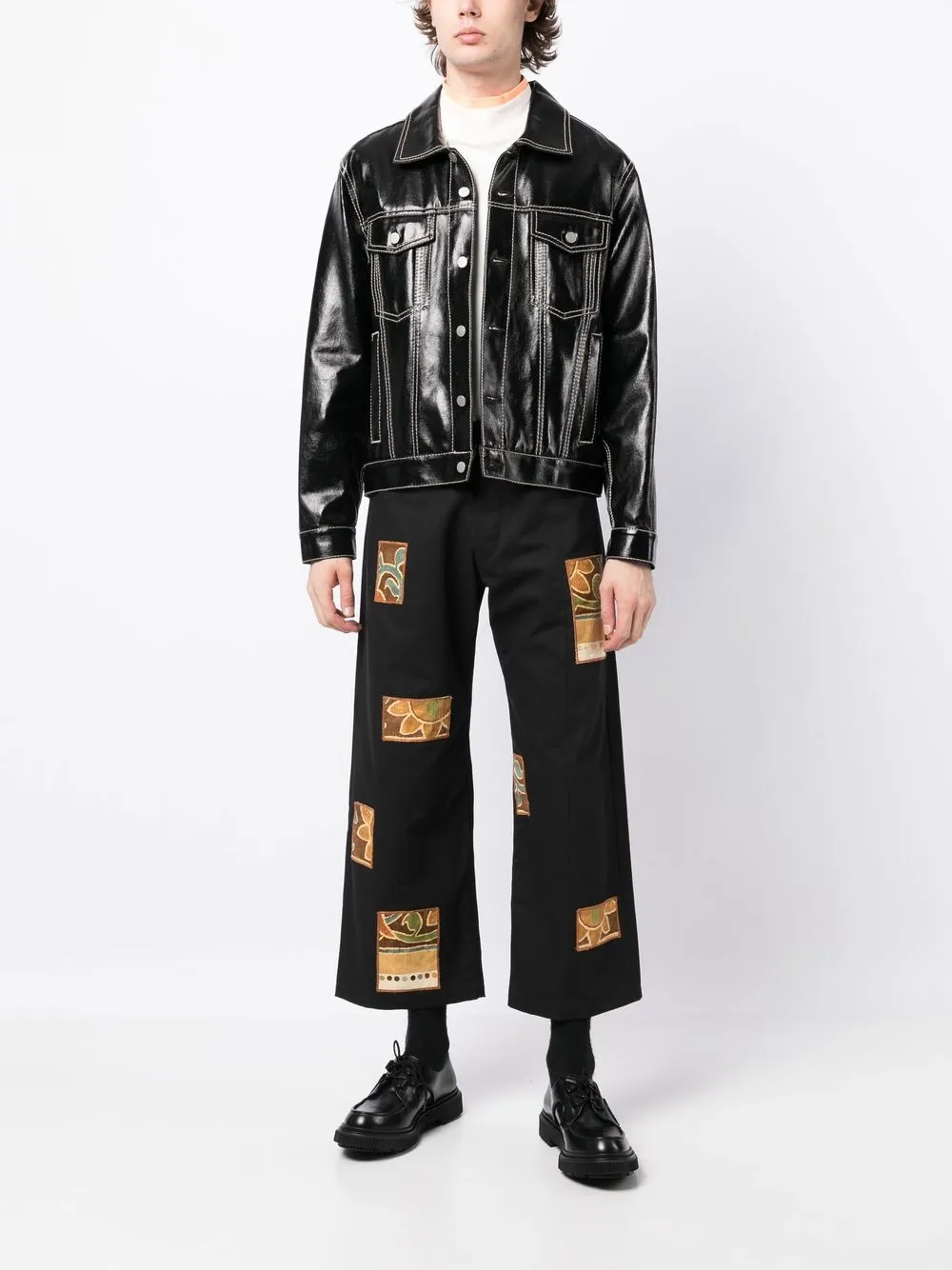 Bethany Williams Broek met patch-detail - Zwart