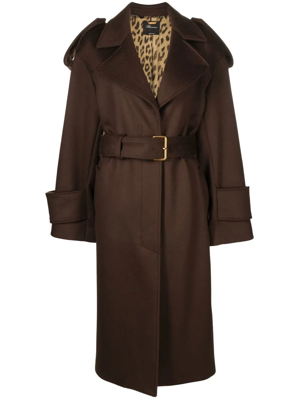 

Blumarine belted-waist trench coat - Brown