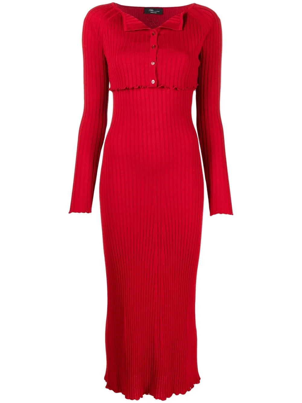 

Blumarine long knitted dress and cardigan - Red