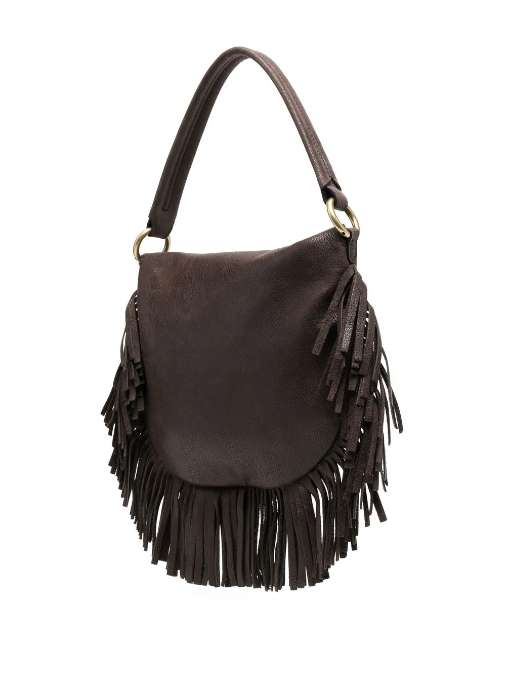 Orciani Leren shopper - Bruin