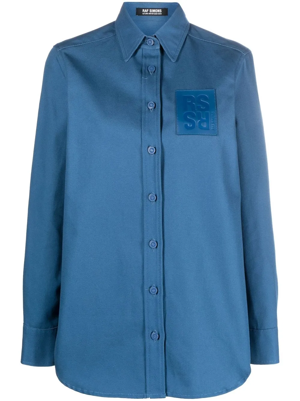 

Raf Simons logo-patch long-sleeve shirt - Blue