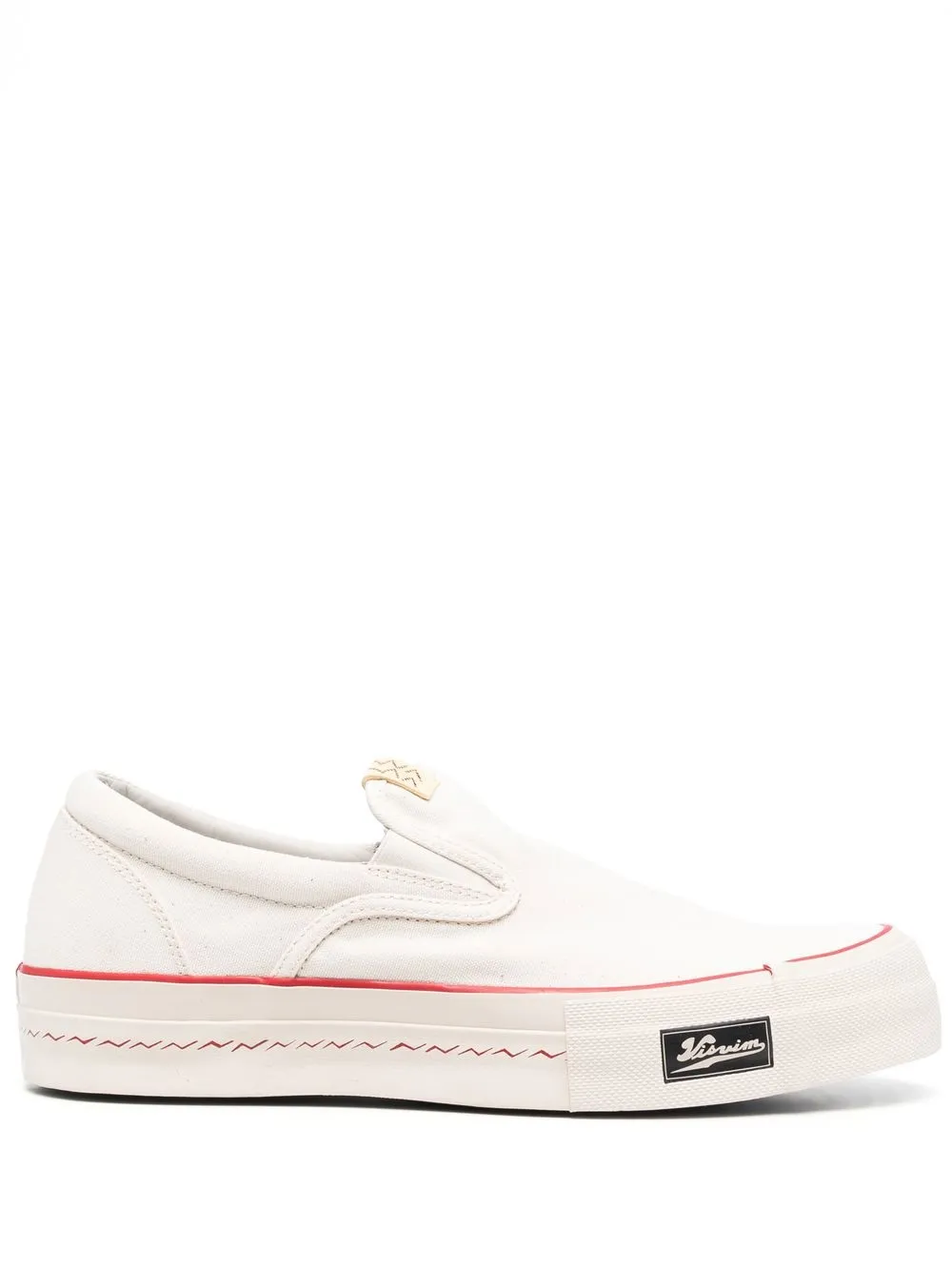 

visvim tenis slip-on con parche del logo - Neutro