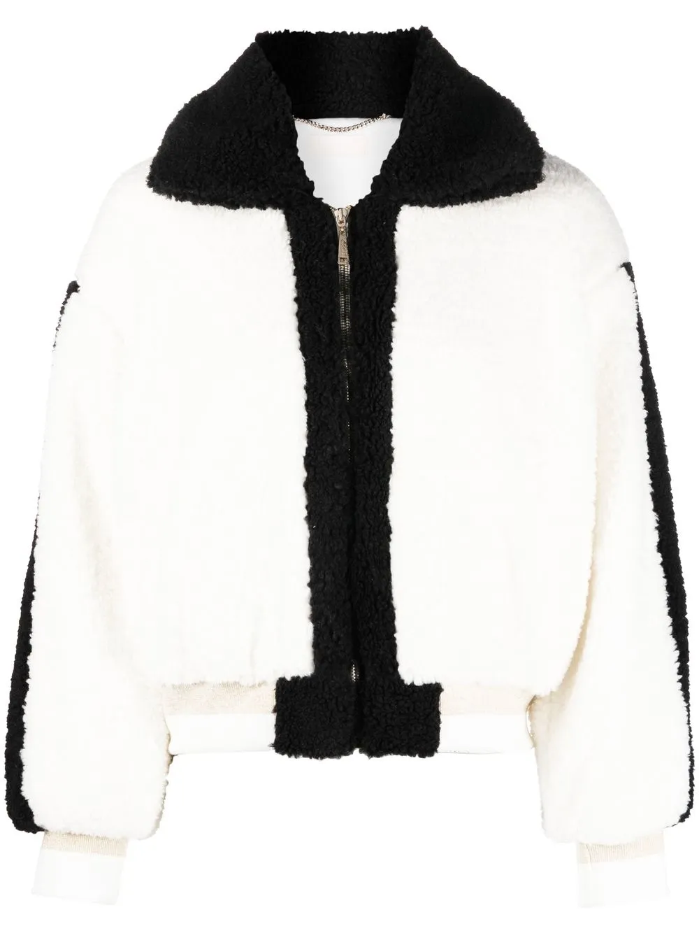 

LIU JO logo-embroidered fleece jacket - White