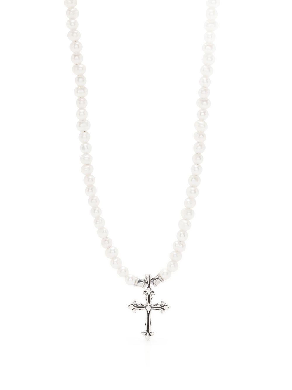 Emanuele Bicocchi Cross-pendant Pearl Necklace In White | ModeSens