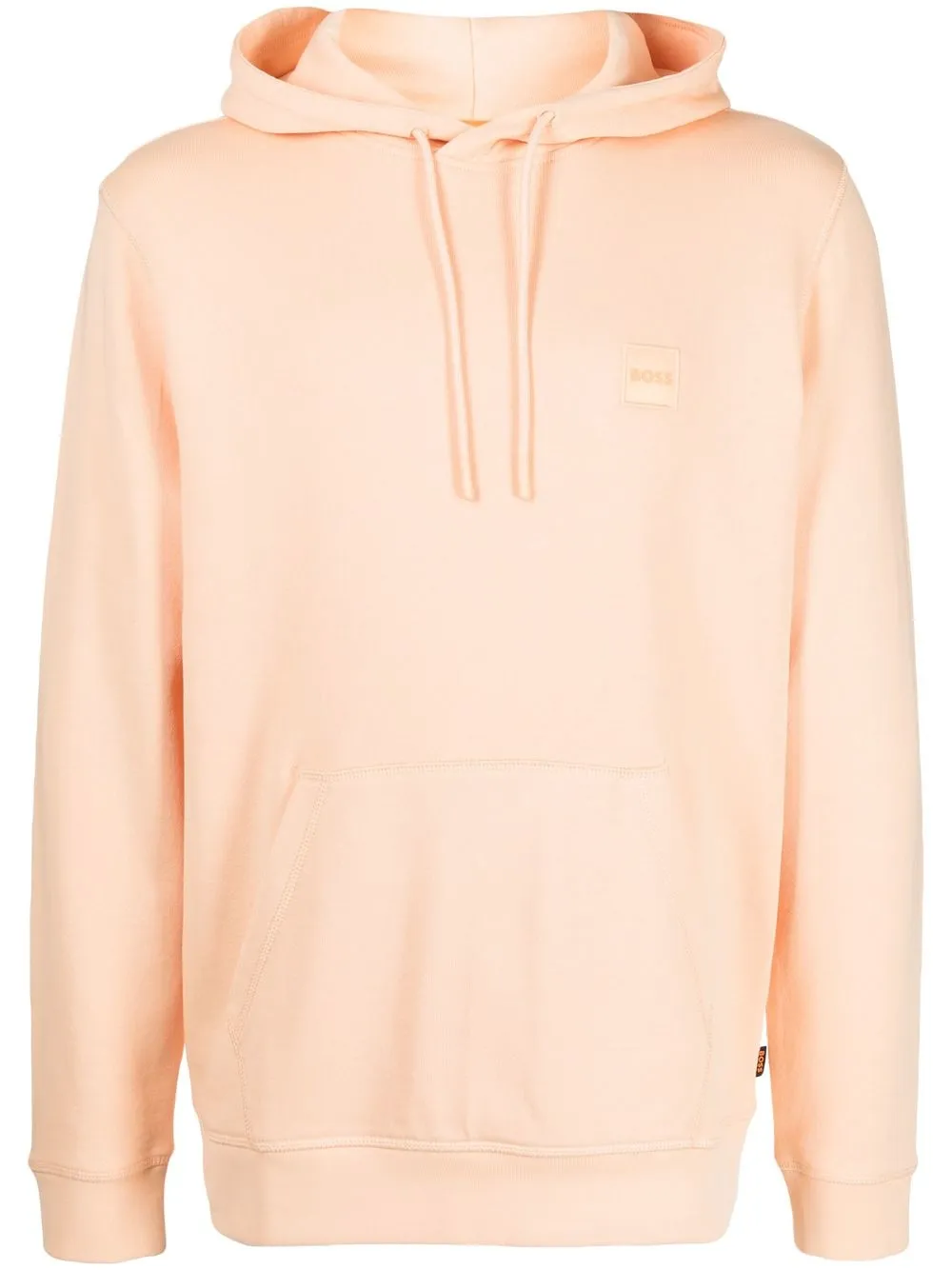 

BOSS logo-patch long-sleeve hoodie - Orange