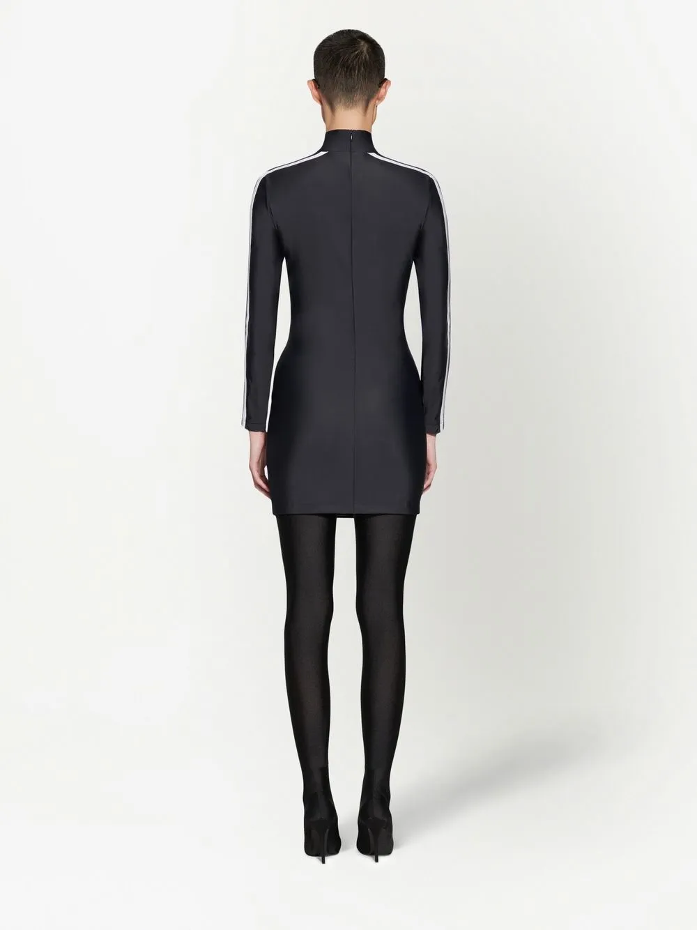 Shop Balenciaga X Adidas Long-sleeve Mini Dress In Black