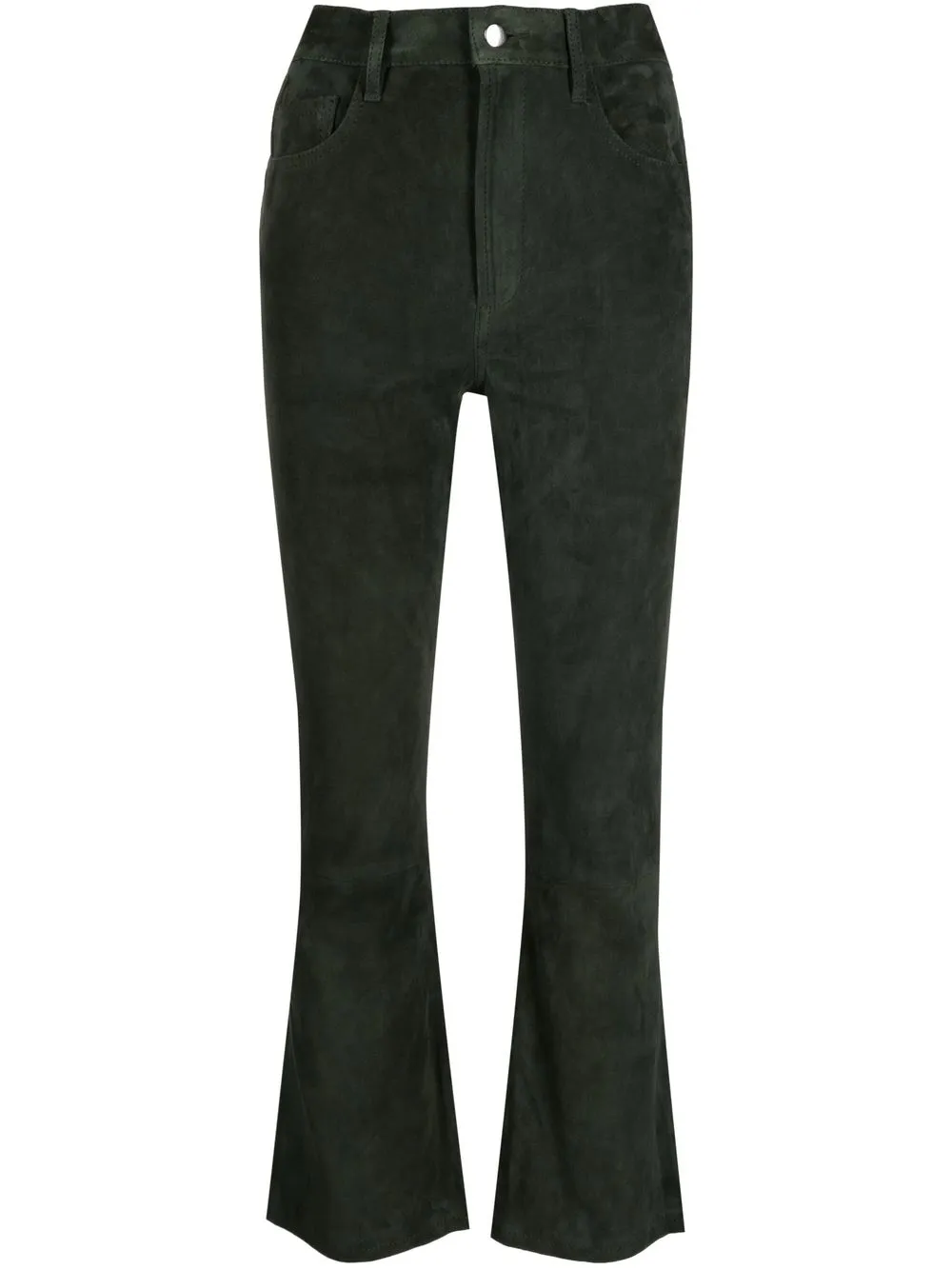 

PAULA flared leather trousers - Green