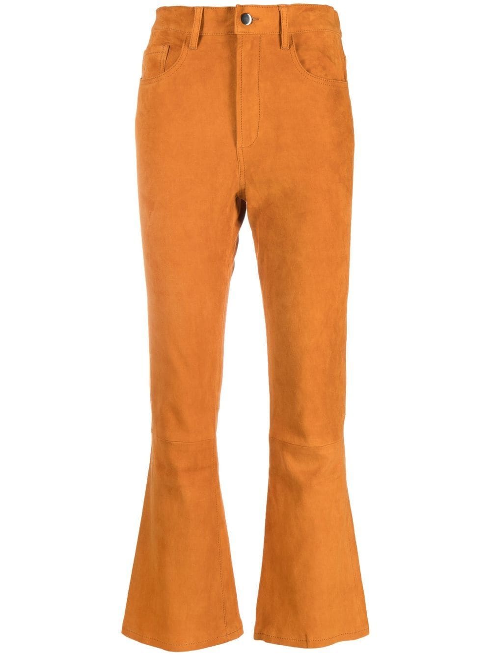 flared suede trousers